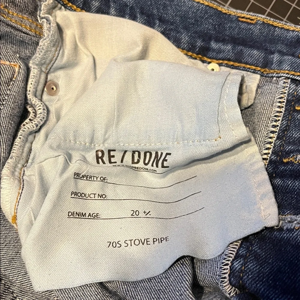 Re/Done Seventies Stove Pipe 27 Blue Straight Jeans distressed - Picture 5 of 9
